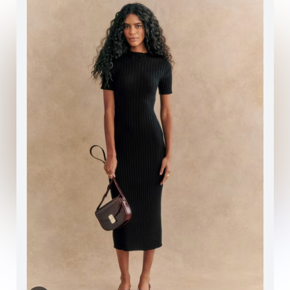 NWT Sezane Suzanna Dress in Black XS